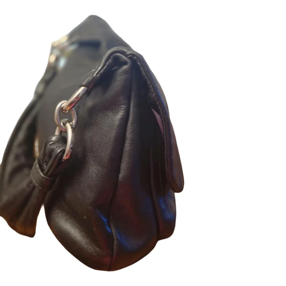 Coach Ergo Black Leather Shoulder Bag Turnlock Flap 12248